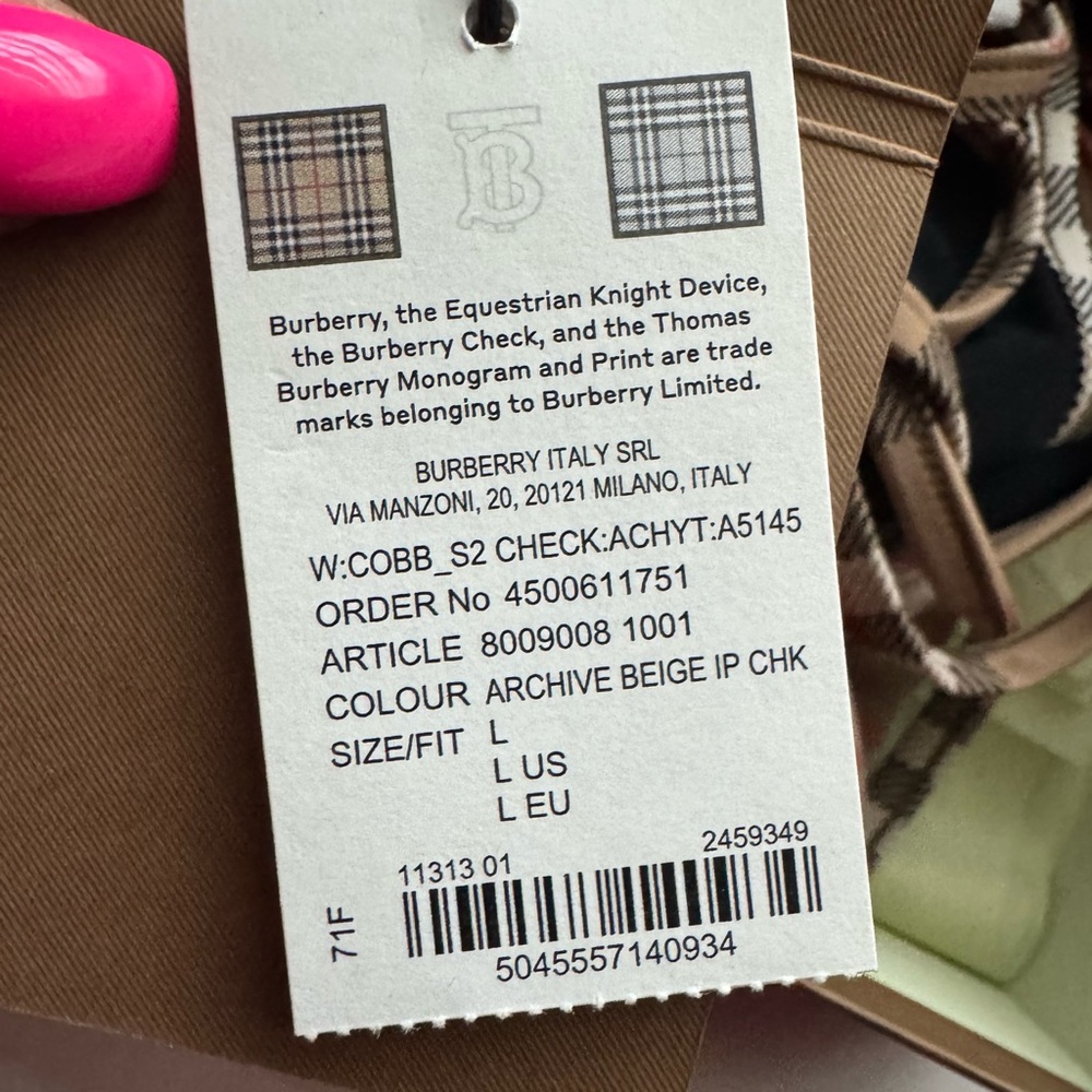 BURBERRY Check Triangle Archive Beige Bikini Bottoms Only size Large (Brand New) - Picture 8 of 9